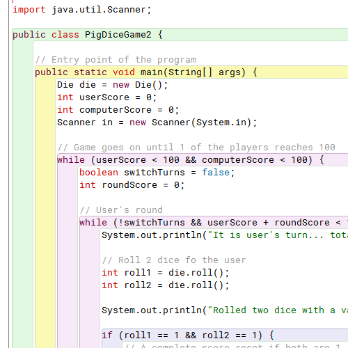 pig dice game java